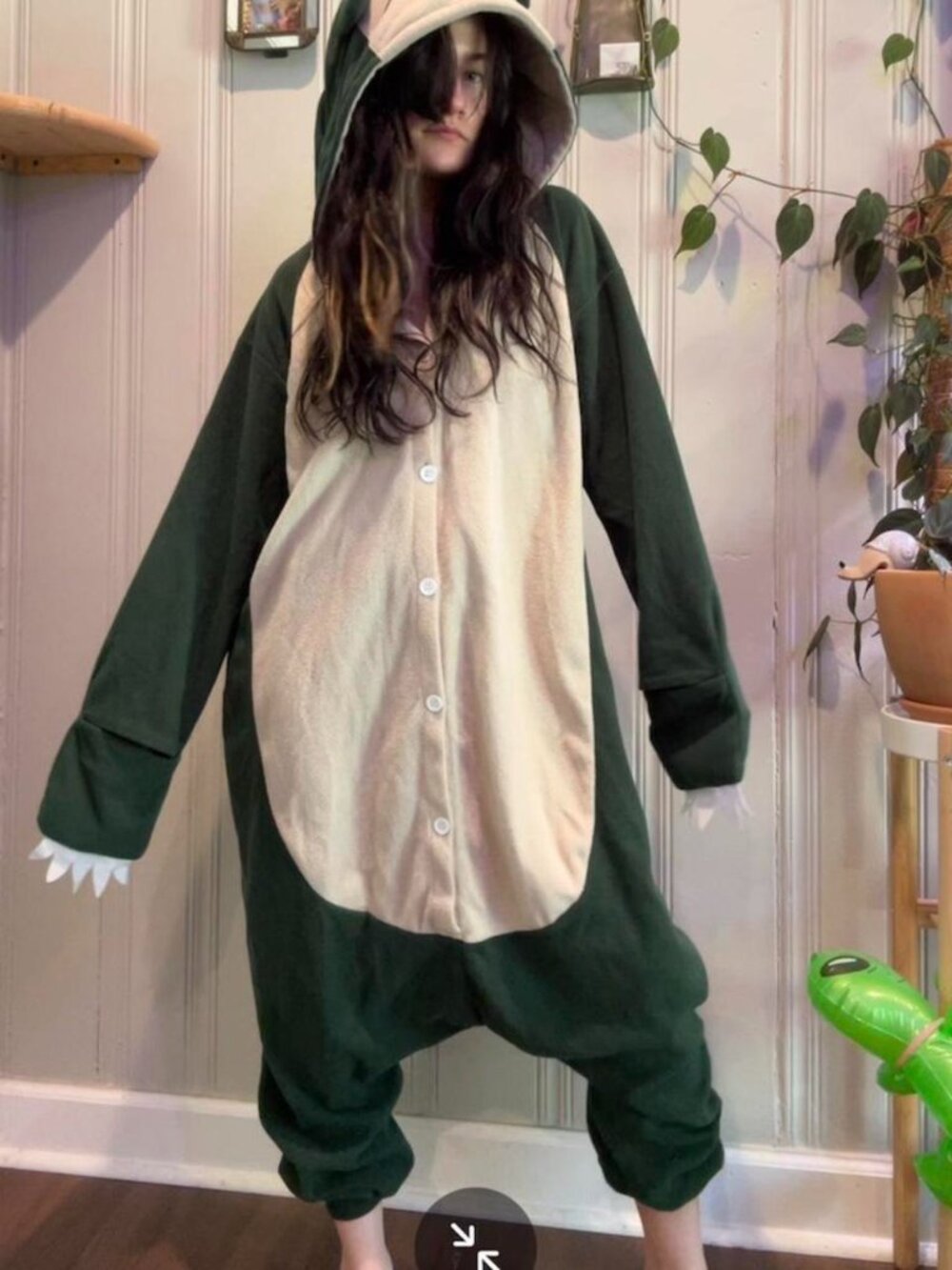 Pokemon dark green fleece snorlax Onesie kigurumi costume size S